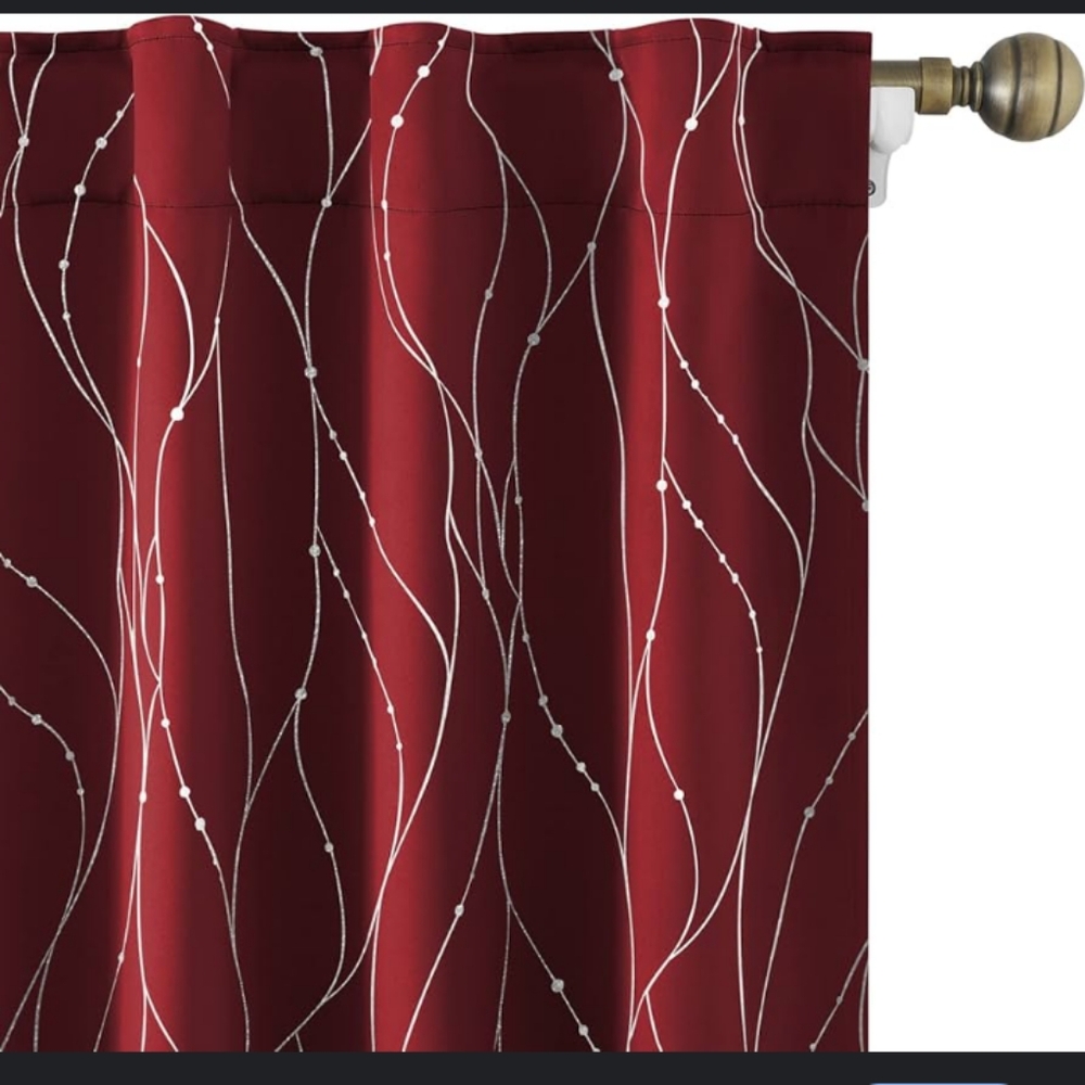 Home ideas burgundy/red holiday blackout panel curtains new